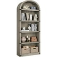 thumbnail image 1 of IDEALHOUSE Bookcases 5 Tier, Gray, Arched Farmhouse Bookshelf, Modern Display Wood Storage Rack for Living Room, Office, Bedroom, 1 of 8