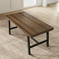 thumbnail image 1 of IDEALHOUSE Brown Dining Table, Rectangular, Rustic Industrial Style, Metal Frame, Sturdy, Farmhouse Kitchen, Modern, Seats 4-6, Versatile, Easy Assembly, For Dining Room, Kitchen, Living Space, 1 of 8