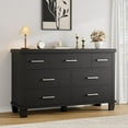 thumbnail image 1 of IDEALHOUSE Dressers 7 Drawer Chest, Wide Dresser Organizer Wood Storage Cabinet with Metal Handles for Bedroom, Living Room, Entryway, Black, 1 of 7
