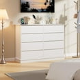 thumbnail image 1 of IDEALHOUSE Dressers 8 Drawer Wide Chest for Bedroom, Closet Organizer and Storage Cabinet, Modern Wood Dresser for Hallway, Living Room, White, 1 of 7