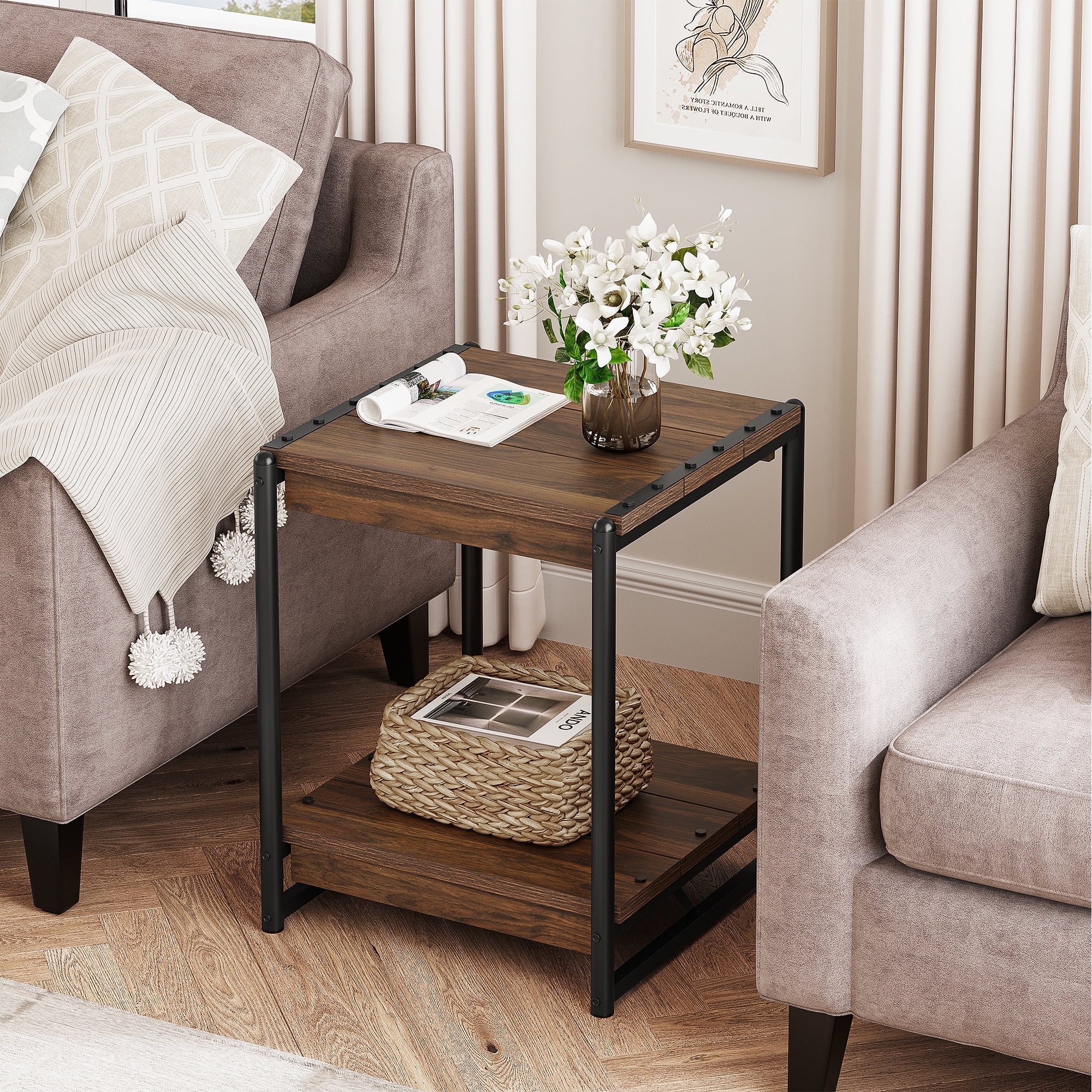 Industrial farmhouse side table discount