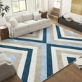 thumbnail image 1 of IDEALHOUSE Geometric Area Rug, Modern Washable Non-Slip Low Pile Carpet for Living Room Bedroom, Blue, 8x10ft, 1 of 8
