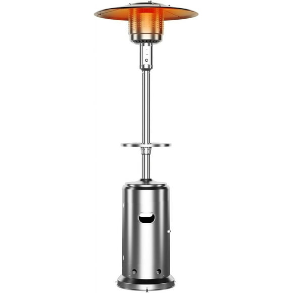 IDEALHOUSE Gray Electric Fireplace Patio Heater, 48000 BTU Outdoor Stainless Steel, Table Top, Safety Shut-Off, for Patio, Deck, Restaurant
