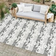 thumbnail image 1 of IDEALHOUSE Outdoor Rug, Waterproof Foldable Modern Patio Carpet, Washable Non-Slip Diamond Mat, Black-White, 5x8ft, 1 of 5