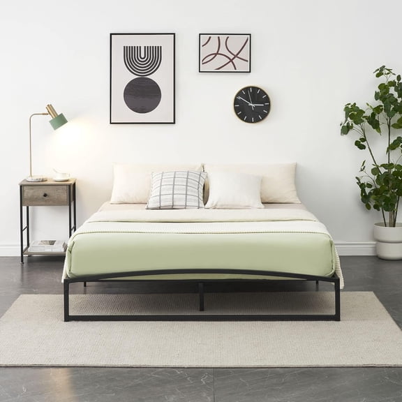 IDEALHOUSE Queen Bed Frame, 10 Inch Heavy Duty Metal Queen Size Platform Bed Frame, Unique Arch Design, Mattress Foundation with Steel Slat Support, No Box Spring Needed, Non-Slip & Noise-Free