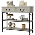 thumbnail image 1 of IDEALHOUSE Small Entryway Table with 2 Drawers, Narrow Console Table with Storage Shelves for Living Room, Console Tables for Entryway, Hallway Table, Sofa Table, Rustic Grey, 1 of 7