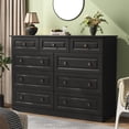 thumbnail image 1 of IDEALSOUL Black Dresser for Bedroom, 9 Drawer Dresser with Large Storage, Retro Storage Cabinet for Bedroom, Living Room, Kitchen, 1 of 11