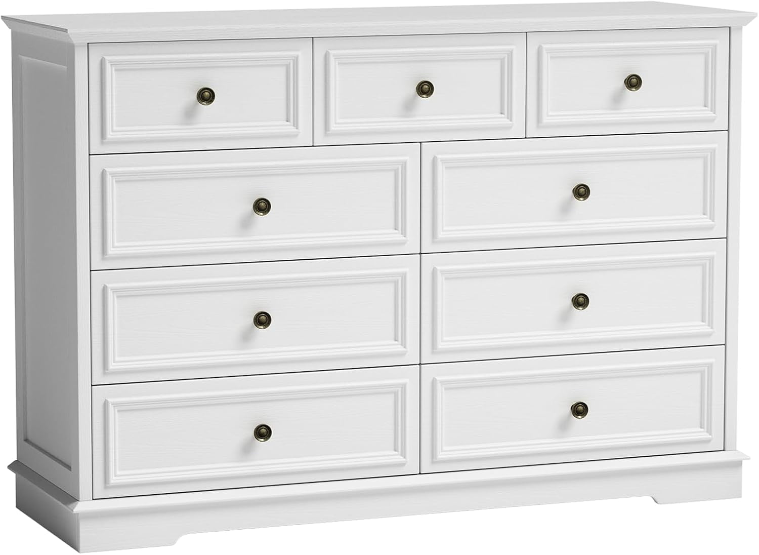 IDEALSOUL Dresser, 9 Drawer Dresser with Round Metal Handle
