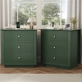 thumbnail image 1 of IDEALSOUL Nightstand Set of 2, 24" Wide End Table with Storage, Fluted Nightstand with USB Charging Station, Large 3 Drawers nightstand for Bedroom Living Room(2pc, Green), 1 of 14