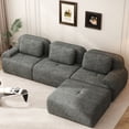thumbnail image 1 of IDEALSOUL Sectional Sofa, 118" L-Shaped Modular Cloud Couch, Unique Chenille Fabric Couches and Sofas, Compression Sofa No Assembly Required(Gray), 1 of 13
