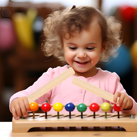 IDEANATEGRATE 1 Pair Rhythm Sticks for Music Practice Cylindrical Wood Percussion 7.9In