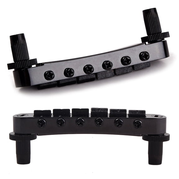 IDEANATEGRATE 1 Set GA105 Roller Saddle Bridge Electric Guitar Part For Musicians Metal Black