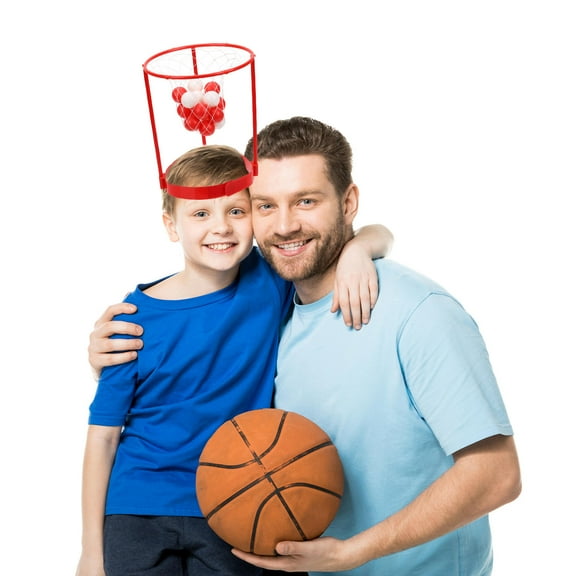 IDEANATEGRATE 1 Set Indoor Basketball Hoop For Kids Red Plastic Adjustable Headband Throwing Game