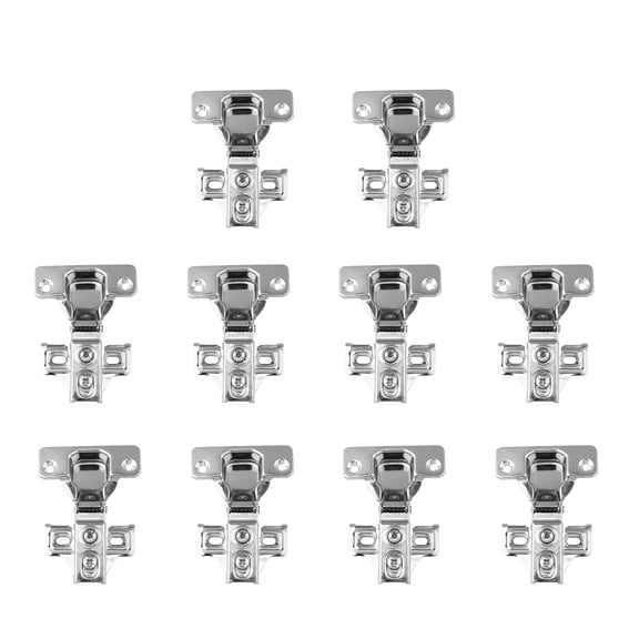 IDEANATEGRATE 10 Sets Stainless Steel Cabinet Hinges 8.5x6.3cm for Furniture Hardware