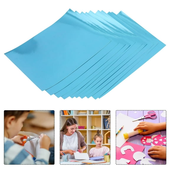 IDEANATEGRATE 10 Sheets Blue Glitter Cardstocks for Decorative Posters and Invitations