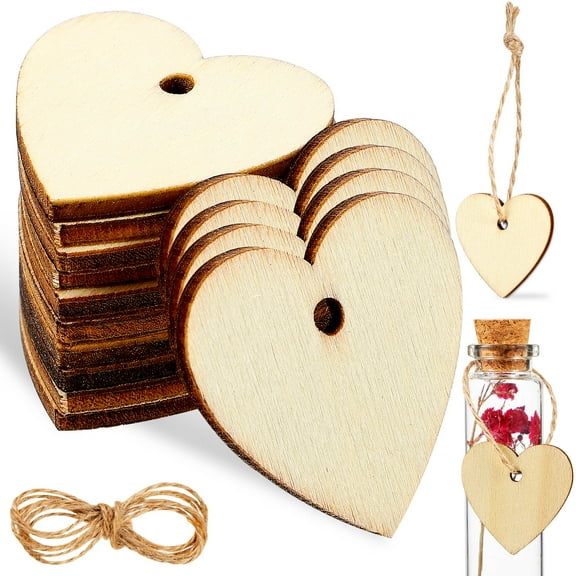 IDEANATEGRATE 100 Pcs Wooden Heart Pieces For Adults And Children Diy Crafts And Decorations Plywood Material 2.5Mm Thick
