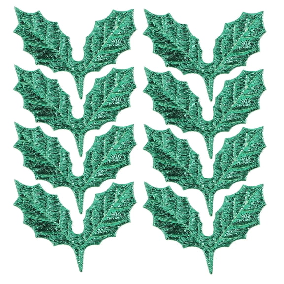 IDEANATEGRATE 100Pcs Green Fabric Christmas Leaves Decoration for Diy and Crafting Supplies