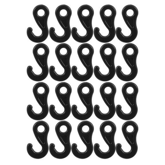 IDEANATEGRATE 100Pcs POM Question Mark Shape Tent Hooks for Tent Anchoring and Canopy Setup 1.6*0.8*0.1in