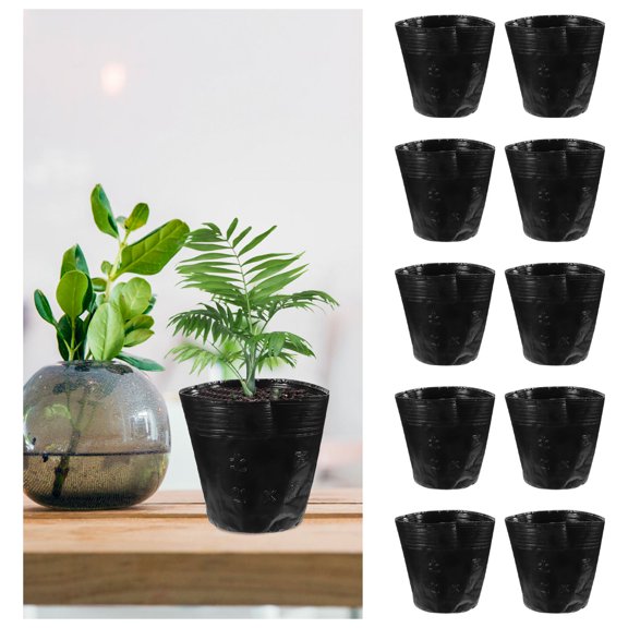 IDEANATEGRATE 100Pcs Simple Grow Bag Pots For Plant 7.1X7.1X7.1In