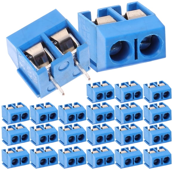 IDEANATEGRATE 100Pcs Straight Pin Terminal Blocks Blue Iron for Diy Projects and Electrical Wiring
