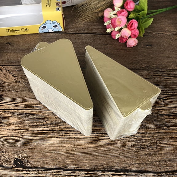 IDEANATEGRATE 100Pcs Triangle Paper Cake Pads Dessert Holding Board for Afternoon Tea 4.6X3.1in