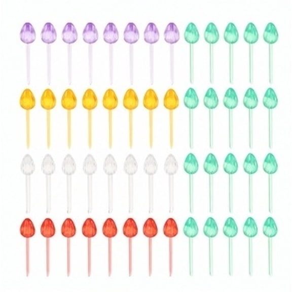 IDEANATEGRATE 100 Pcs Ceramic Christmas Tree Replacement Light Bulbs, 5 Colors, Tail Pegs for Vintage Holiday Decor
