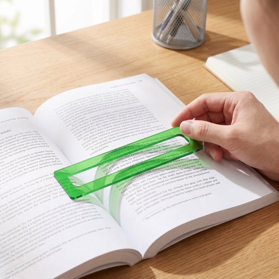 IDEANATEGRATE 10Pcs Acrylic Reading Aid Strips for Library Reading Easy to Carry Acrylic Green