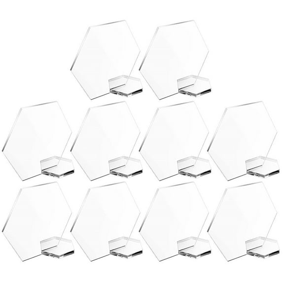 IDEANATEGRATE 10Pcs Acrylic Table for Wedding and Birthday Celebrations 10x7cm