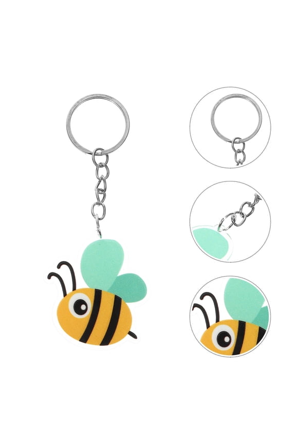 10Pcs Bee Keychain Pendant Bee Shaped Keychain for Bag Wallet Phone Car