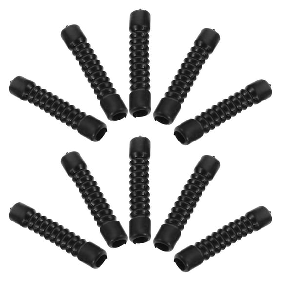 IDEANATEGRATE 10Pcs Black Rubber Motorcycle Throttle Cable Cover 45X6Mm Cylindrical Shape