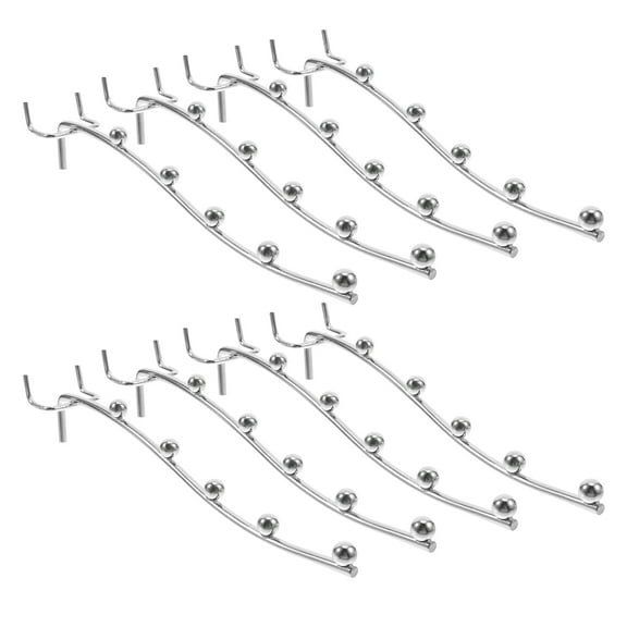 IDEANATEGRATE 10Pcs Iron Pegboard Hooks with Beaded Design for Homeowners and 7.7X1.6X1.4in