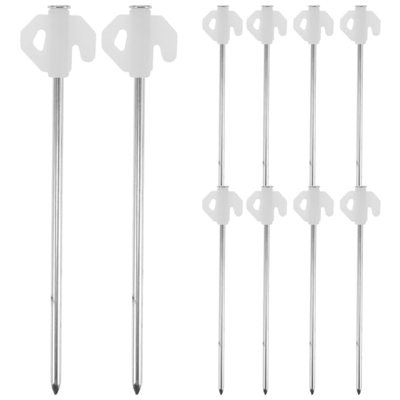 IDEANATEGRATE 10Pcs Steel Tent Pegs Metal Stakes For Ground Heavy Duty Camping Beach Outings