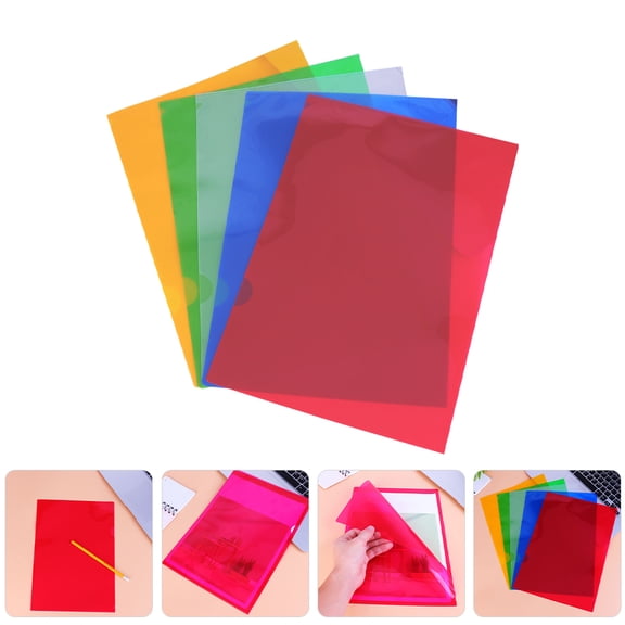 IDEANATEGRATE 10Pcs Transparent Plastic Folders for Professionals Business Card Sleeve and Document Storage Home Use