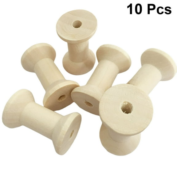IDEANATEGRATE 10Set Spools for Crafts Unfinished Wood Spool Blank Artists Decorative Use