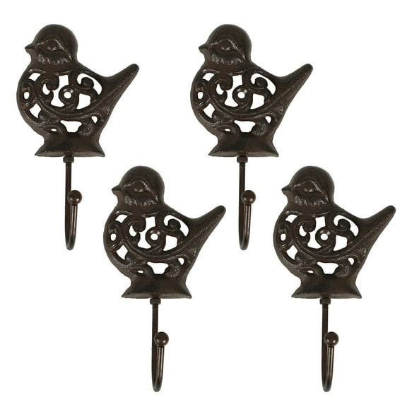 IDEANATEGRATE 11.8X3.7X2.4in Bird Shape Wall Hooks 4Pcs Decorative Coat Hangers