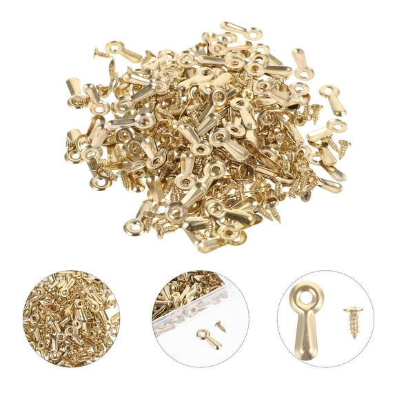 IDEANATEGRATE 160Pcs Golden Metal Picture Frame Hardware for Hanging Drawings