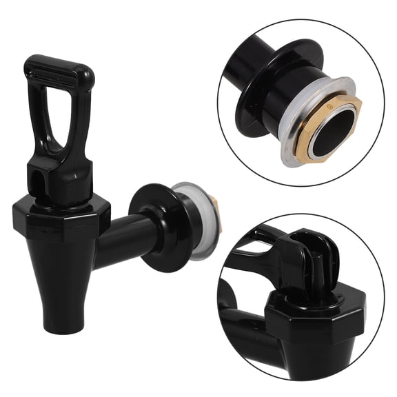 IDEANATEGRATE 1Pack Black Plastic Beverage Dispenser Spigot for Outdoor Use and Parties Energy Saving Function