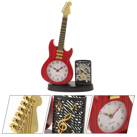 IDEANATEGRATE 1Pack Miniature Violin Model Desk Clock Ornament for Home Users and Office Workers Decor
