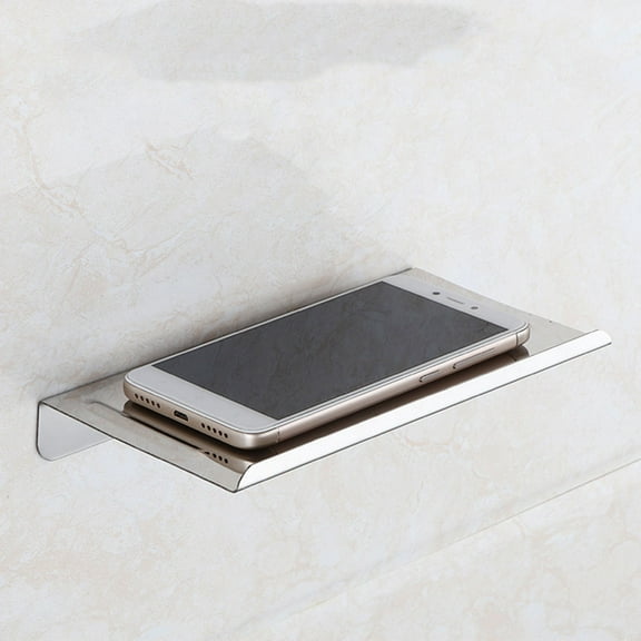 IDEANATEGRATE 1Pack Rectangular Stainless Steel Storage Rack For Bathroom Storage And Phone Holding In Grey Use