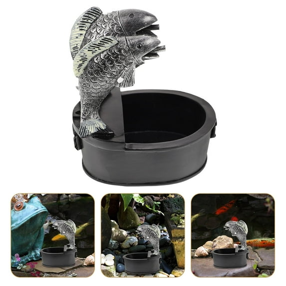 IDEANATEGRATE 1Pack Resin Design Fountain Decor For Outdoor Garden Water Circulation 4.7x3.5x2.4in