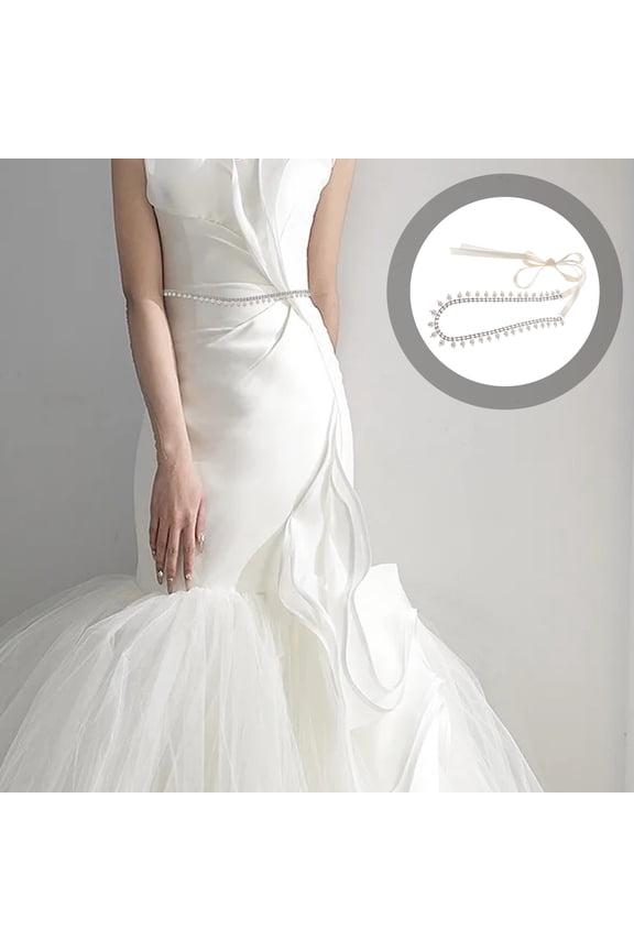 1Pack Waist Chain For Women With Zinc Alloy Rhinestone For Beach Parties And Evening Gown