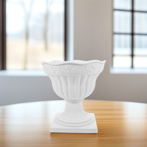 IDEANATEGRATE 1Pack White Plastic Flower Pots Outdoor for Patio Decorations and Use