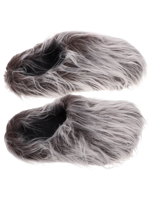 1Pair Plush Tassel Slippers for Home Soft Warm Cozy Indoor and Outdoor Shoes