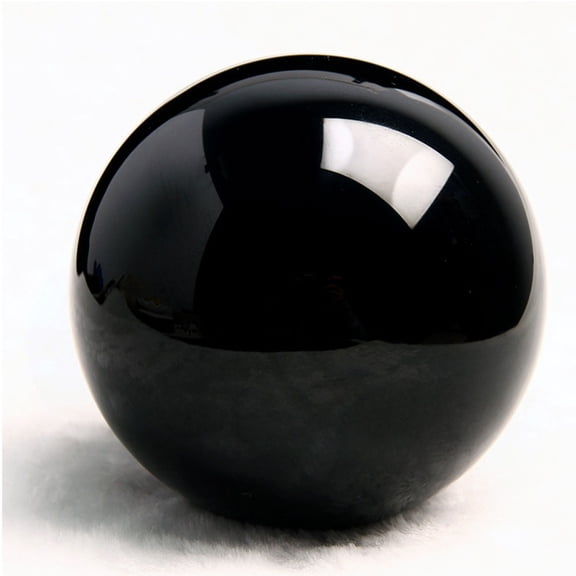 IDEANATEGRATE 1Pc Obsidian Ball Decor Natural Black Crystal Sphere for Home Desktop Decoration