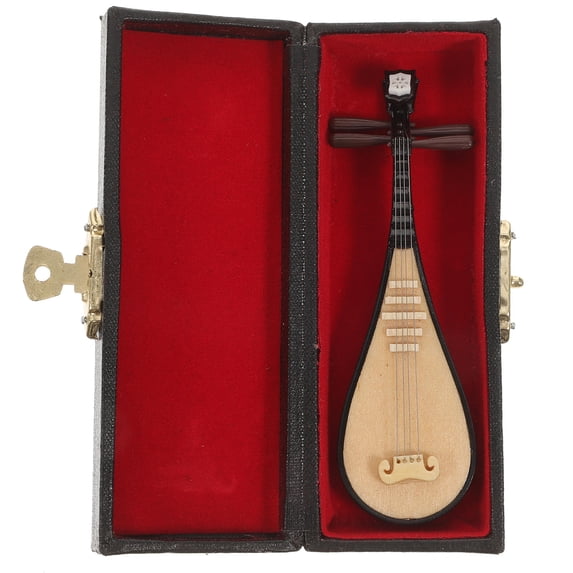 IDEANATEGRATE 1Pc Pipa Object Khaki Plastic Mini Instrument Home Decor Photography Sessions Friends Collectors