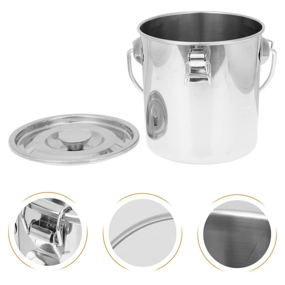 IDEANATEGRATE 1Pcs 6.7Inch Round Stainless Steel Airtight Barrel Sealed Bucket For Transporting