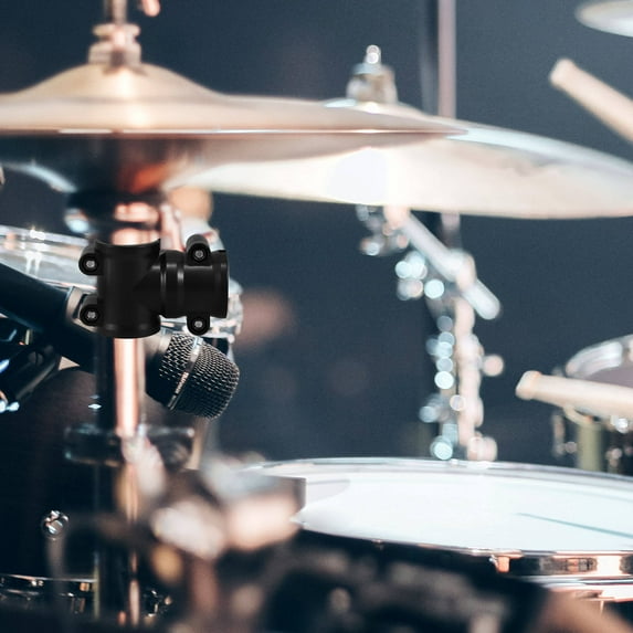 IDEANATEGRATE 1Pcs Black Plastic Electronic Drum Rack Clamp for Secure Mounting and Stability .9x2.5x1.8in