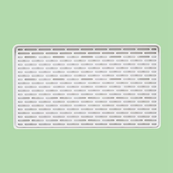 IDEANATEGRATE 1Pcs Draining Board Silver Double Layer Drainage and Kitchen Sink Protection 11.8x6.9x0.8in