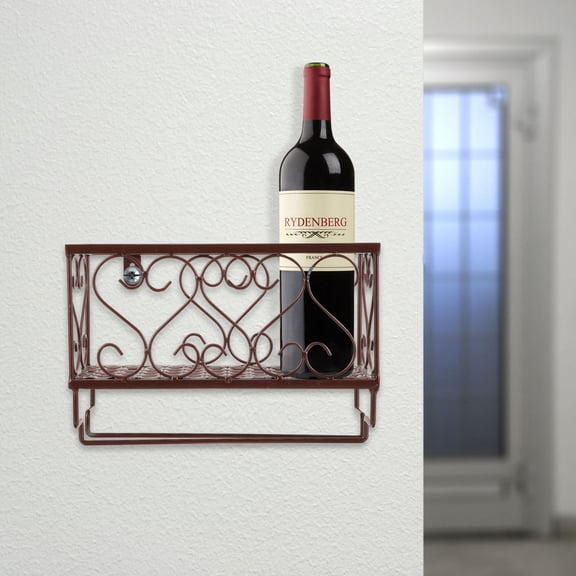 IDEANATEGRATE 1Pcs Drinks Wall Stand Holder Wine Rack Ancient Copper KTV Decor
