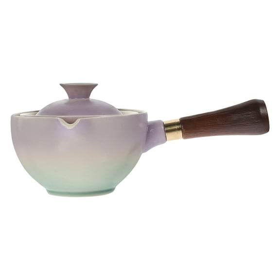 IDEANATEGRATE 1Pcs Elegant Tea Kettle In Purple Ceramic With 360 Degree Rotation For Tea Lovers